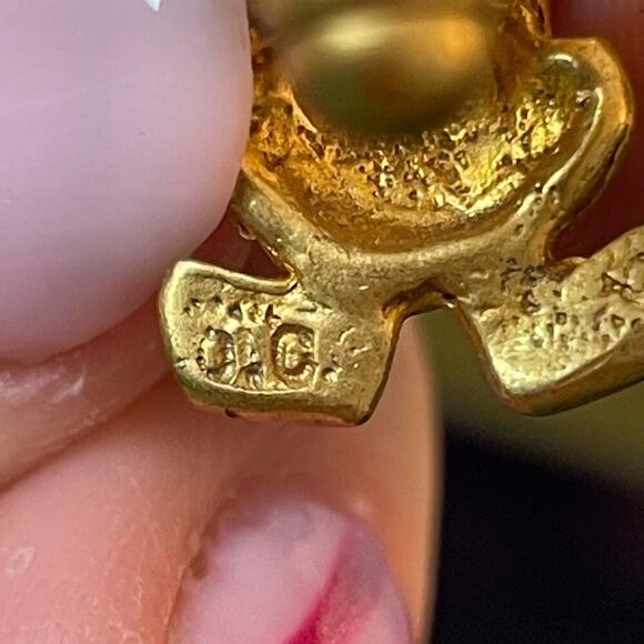 Vintage gold plated cufflinks tribal frog for French cuffs - Picture 3 of 4